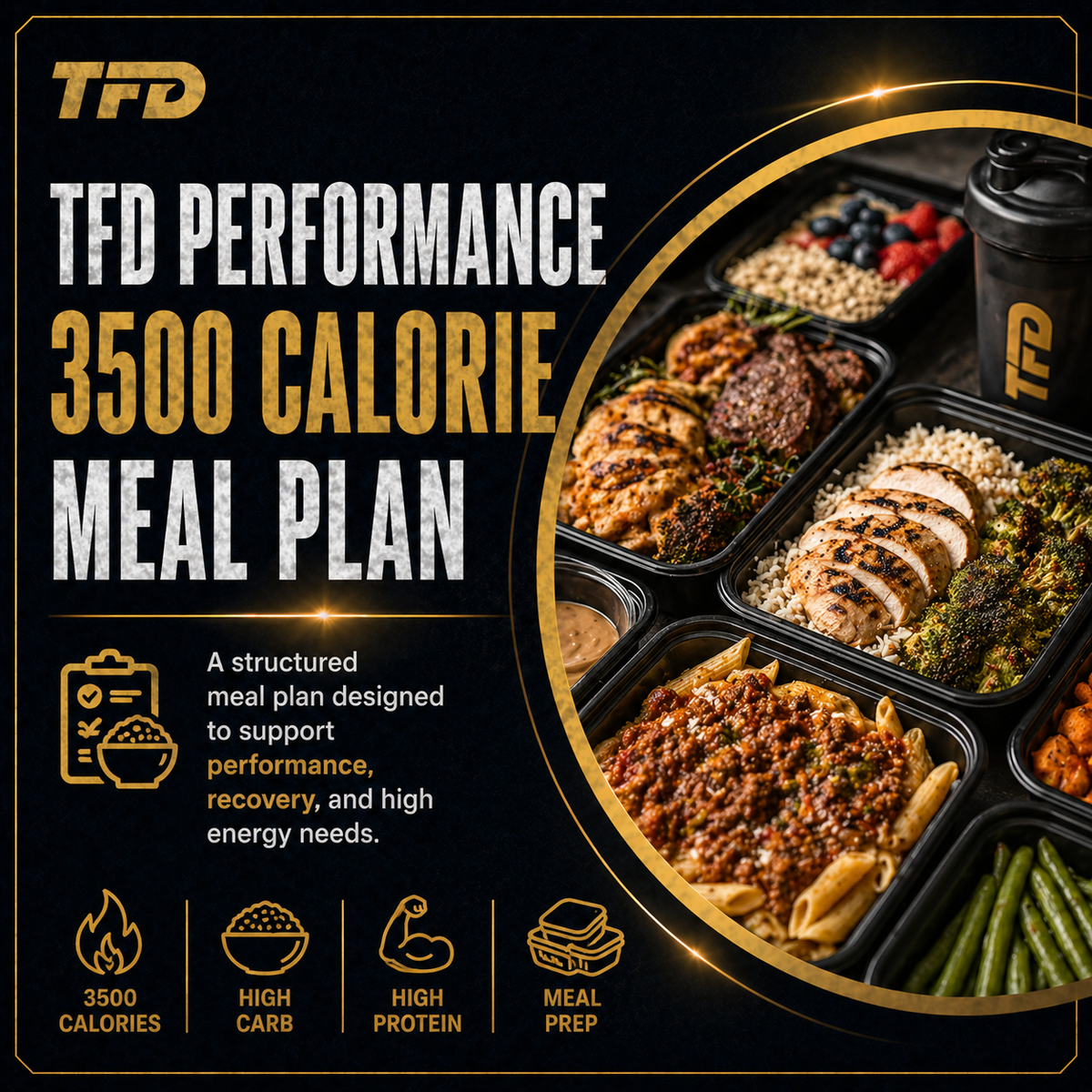 TFD PERFORMANCE 3500 CALORIE MEAL PLAN