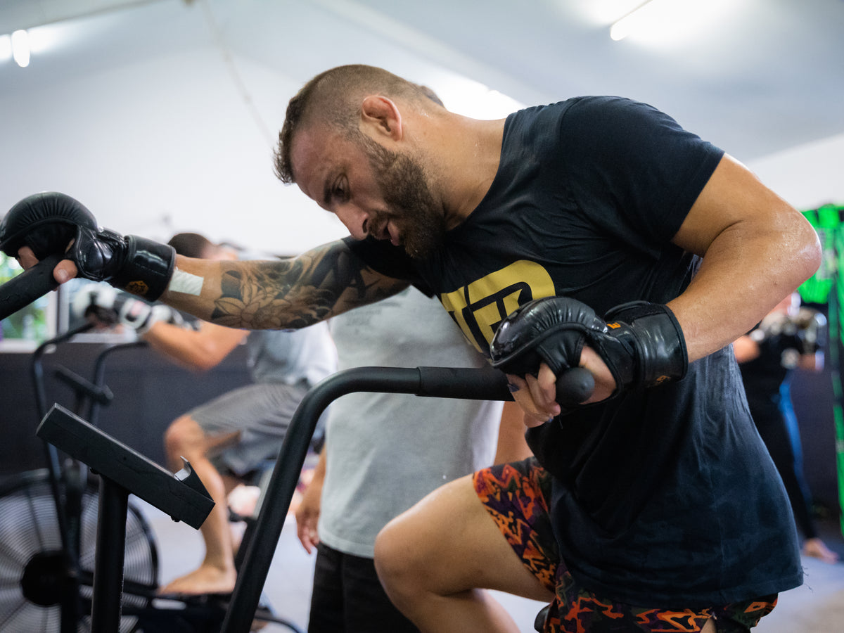 TFD athlete training hard during fight camp