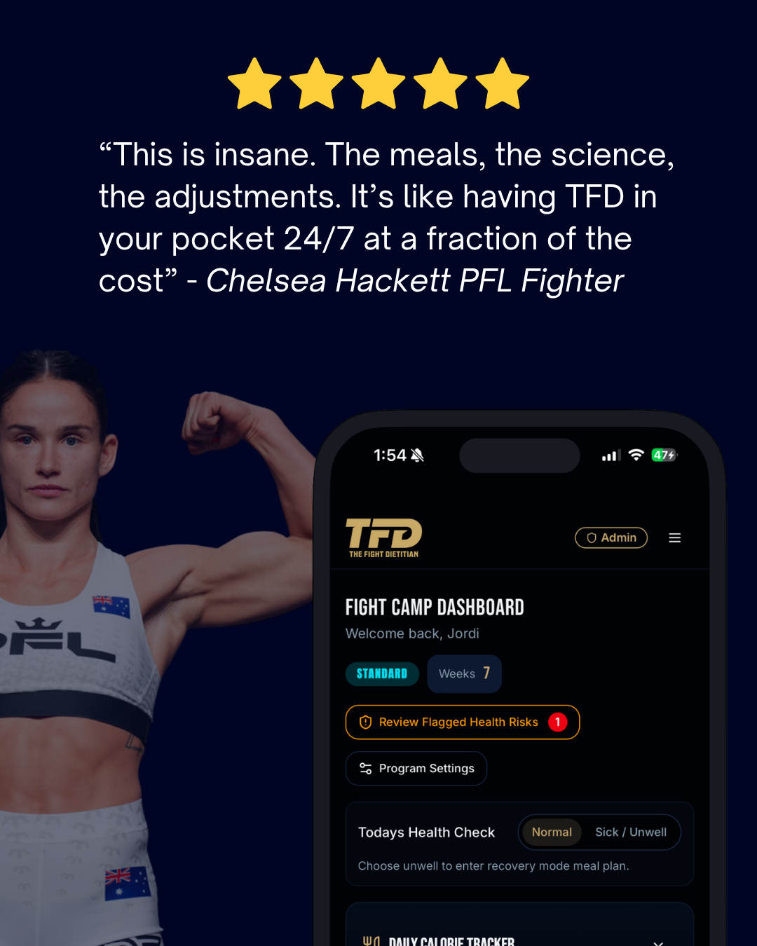 TFD Fight Camp App testimonial